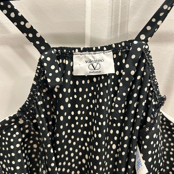 SOLD Vintage Valentino Intimo Black Polkadots Night Gown + Wrap Dress Set - Picture 7 of 16